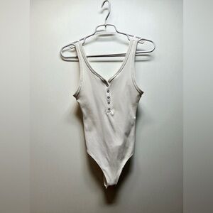 Abercrombie & Fitch Ribbed Tank Bodysuit Snap Button Sleeveless XS NWOT